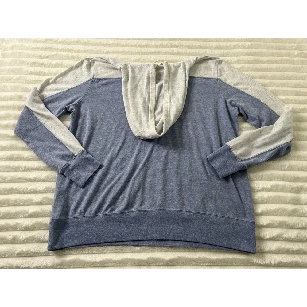 Nike Sportswear‎ Graphic Hoodie Womens Blue White Pullover Sweatshirt Size XL